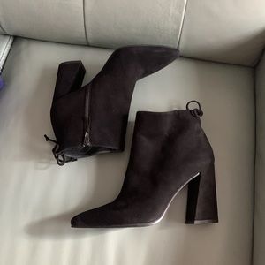 Stuart Weitzman® Black Grandiose Suede Pointed-toe Boots